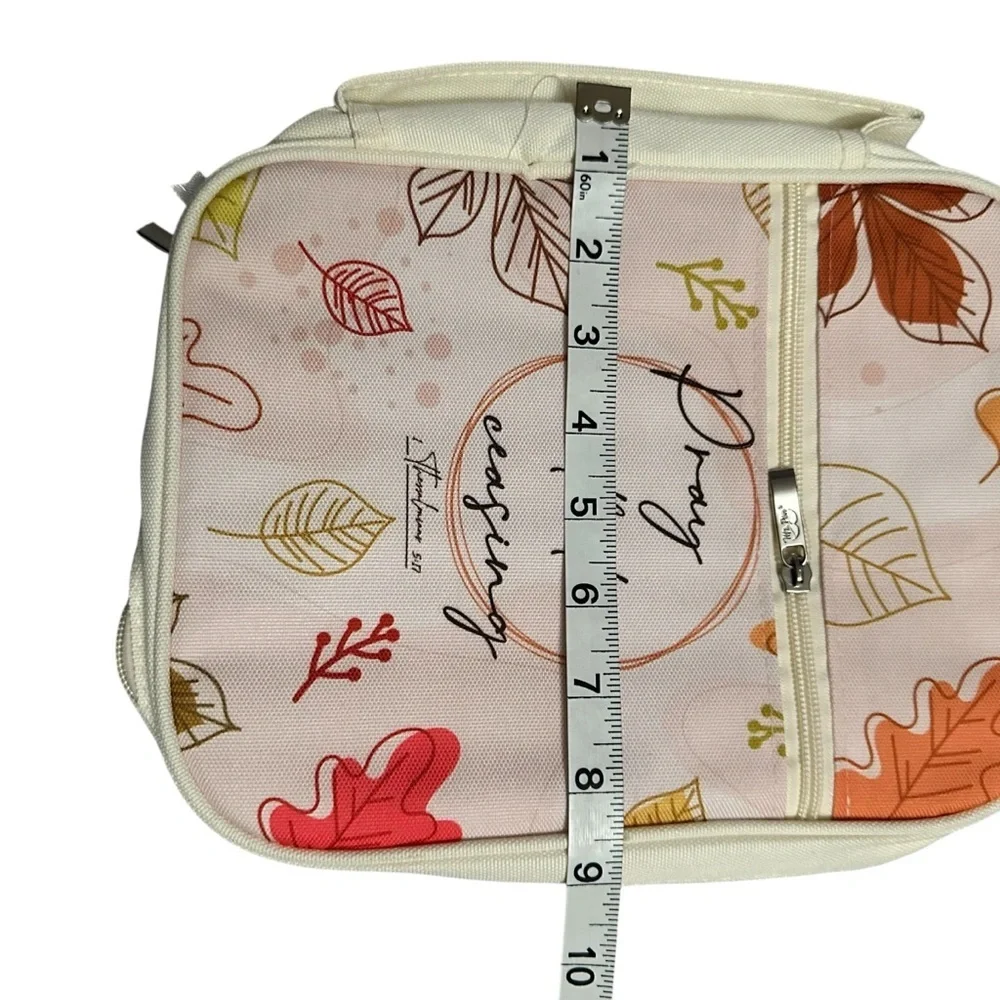 Prayer Print Cream and Pink Bible Holder